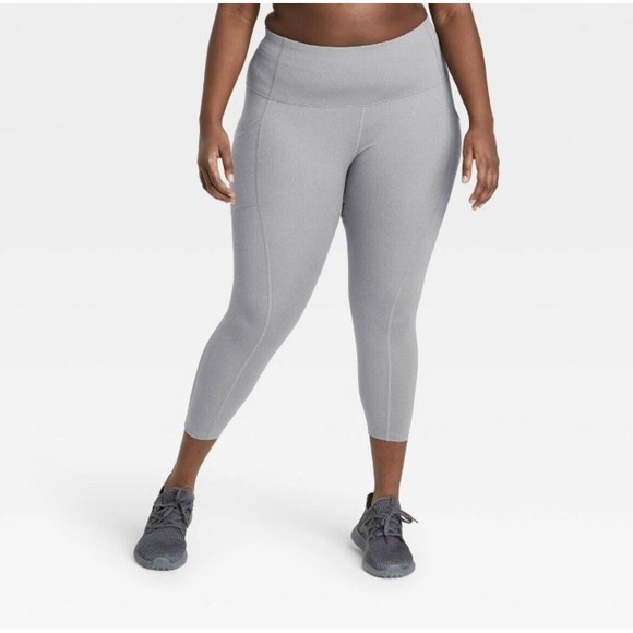 All in Motion Plus Size Sculpted High-Rise 7/8 Leggings 24" Charcoal gray 3x 122 - Picture 1 of 10